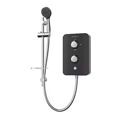 Gainsborough Slim Duo 8.5kW Electric Shower Black 3 Spray Head Handset Bathroom • £129.99