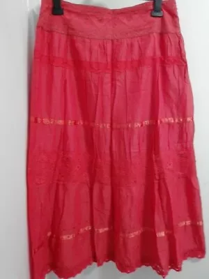 Ladies Vila Orange Skirt Size L. • £4