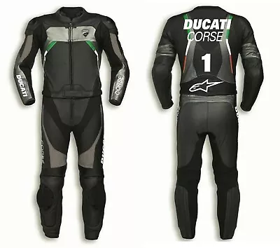 New Men's Racing 2 Piece Motorcycle Moto Gp Biker Leather Suit • $298.39