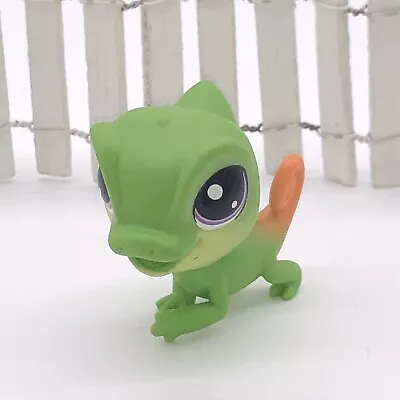 LPS Littlest Pet Shop Green Chameleon Lizard With Orange Tail & Purple Eyes 1-57 • $7.85