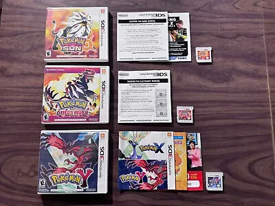Pokemon Omega Ruby + Y + Sun (Nintendo 3DS LOT) -- Complete -- Tested • $86.95