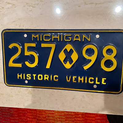 Michigan Historical  License Plate # 257 X 98 Original • $17.50