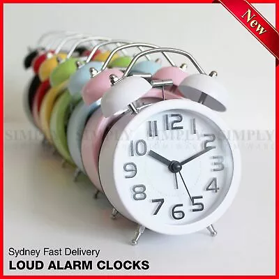 Twin Bell Alarm Clock Loud Clocks Silent Vintage Retro Battery Bedside Analogue • $18.90