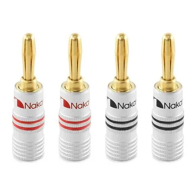 $9.98 • Buy Nakamichi 24k Gold Plated 4mm Banana Plug Cable Wire Audio Speaker Connector