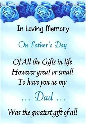 £3.45 • Buy Graveside/memorial Card In  Loving Memory Dad On Fathers Day Memorial Card