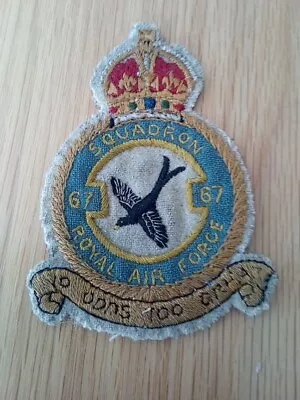 RAF 67 Squadron Flying Suit Cloth Badge Kings Crown Pre 1953 • £45