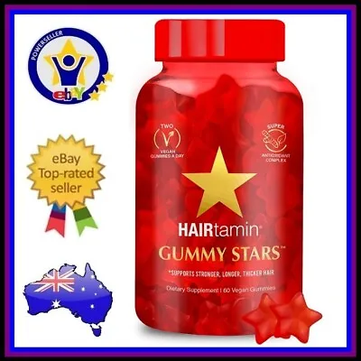 HAIRTAMIN GUMMY STARS Hair Growth Vitamins Regrow Healthy Hair Loss Supplement • $64.95