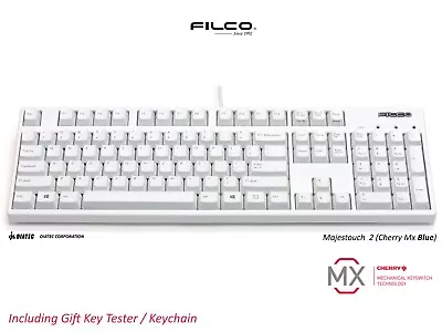 FILCO Majestouch 2 Hakua Fullsize 104 Mechanical Keyboard Cherry MX Blue + Gift • $228