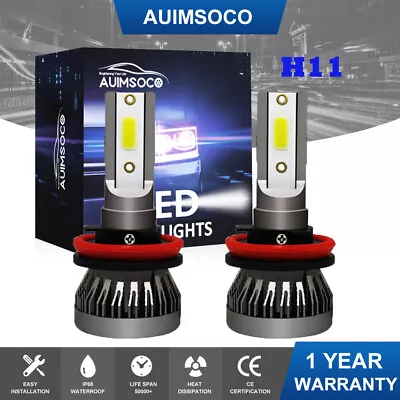 H11 LED 80W 4000LM COB Chips Headlights Bulbs Fog Light 6000K White Lights X2 • $19.99