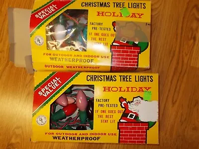 Vintage Holiday Christmas Tree Lights 15 Bulb String Lights Box  In/outdoor C-9 • $19.99