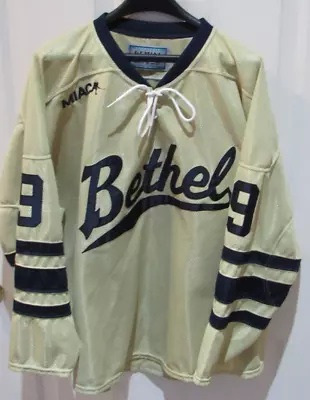 Bethel University Gold # 9 MIAC College Hockey Jersey Men's Large Gemini NCAA • $199.99