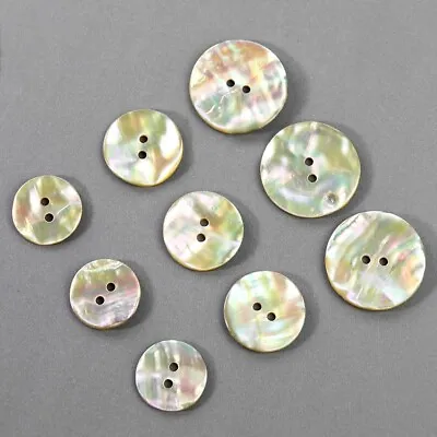 10PCS 17/20/25mm Real Abalone Shell Button 2 Hole Embellishment For Clothing  • $7.90