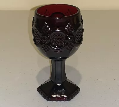 Vintage Avon 1876 Cape Cod WINE GOBLET Ruby Red Glass 4.5  • $4.96