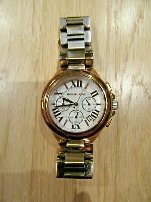 Cl/auth. Michael Kors Watch/mk5757/rose Gold Stainless Steel White Chronograph! • $29.95
