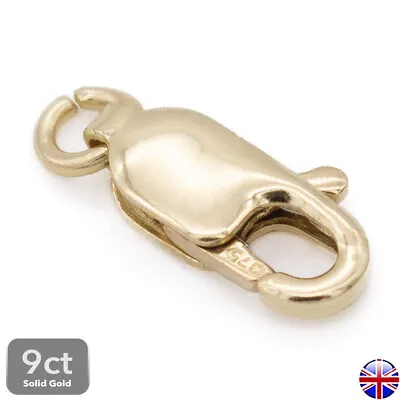 9ct Solid Gold Lobster Trigger Jewellery Clasps 8.4mm 10mm For Bracelet Necklace • £25.99