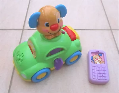 Fisher Price Laugh & Learn Puppy's Learning Car & Phone Rattle Toy 6-36M • $18