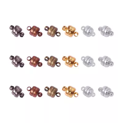 5 Sets Brass Oval Magnetic Clasps Tiny Smooth Closure Findings 1/1 Loop 11x7mm • $4.48