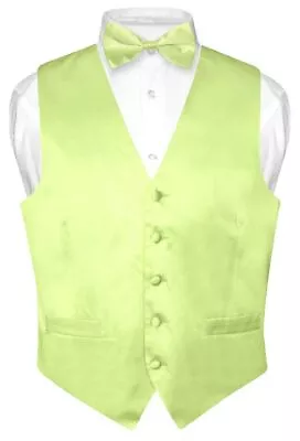 Biagio Men's SILK Dress Vest Bow Tie Solid Color BowTie Hanky Set For Suit Tux • $29.95