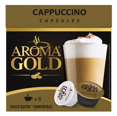 AROMA GOLD CAPPUCCINO Flavor Coffee Capsules Box For Dolce Gusto Machines • $29.69