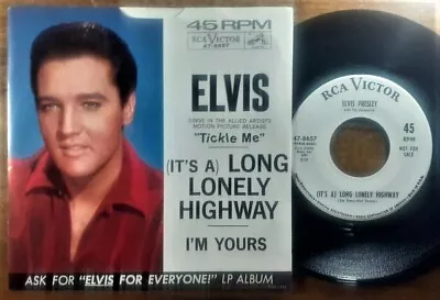 Elvis Presley  Long Lonely Highway  Rca Victor Promo 45 With Picture Sleeve • $21.99