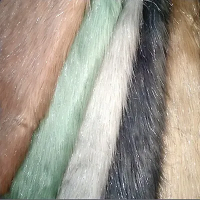 $2.92 • Buy Faux Fur Fabric Plush Shiny Silk Clothing Sewing DIY Pillow Sofa Blanket Craft 