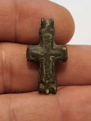 Medieval Period Bronze Enkolpion Cross Pendant 1000-1200 AD • £22.22