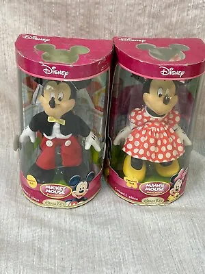 $59.99 • Buy Disney Minnie Mouse And Mickey Mouse Porcelain Doll Set Of 2 Brass Key NRFB