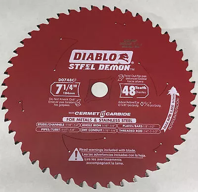 Diablo D0748CFA Steel Demon Cermet Saw Blade 7-1/4  48T Bulk • $27.75