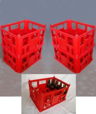 Plastic 20 Bottle Beer/Milk Crates Black OR Red Ideal Homebrew Storage LOW PRICE • £13.50
