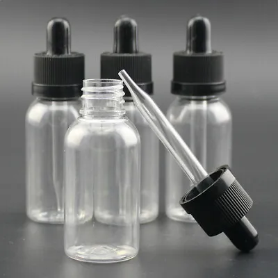 £5.98 • Buy 30ml Clear Glass Bottle Pipette Bottles Round Empty Boston Eye Dropper W/ Cap UK