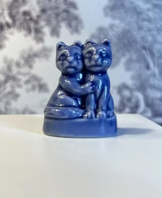 Wade Whimsies Red Rose Tea  Mini Blue Hugging Cats Figurines Pet Shop Series 70s • $1.99