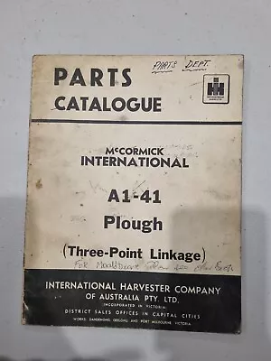 Parts Catalogue McCormick International A1-41 Plough • $21