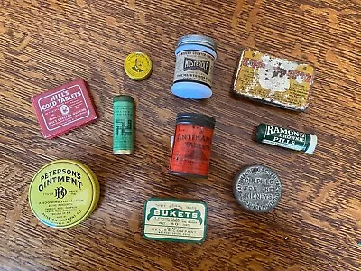 Antique Vintage Apothecary Pharmacy BottlesTinsMedicine Glass Bottles Lot • $20