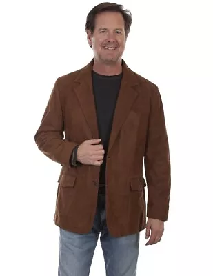 Scully Western Sport Coat Mens Suede Button Lined 52 Antelope F0_1047 • $285