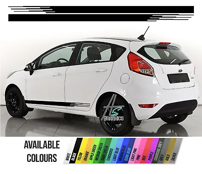 Universal Car Side Stripes Rally Stickers Sports Racing Decal For Side Skirts • £16.99