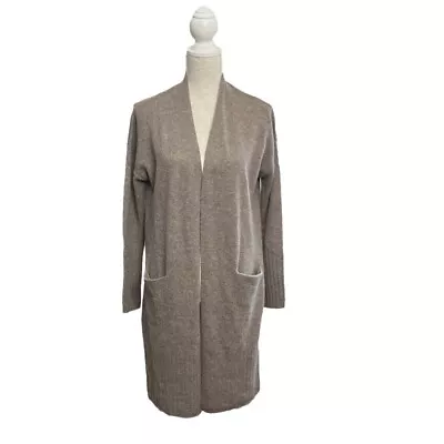 Magaschoni 100% Cashmere Long Cardigan Open Front Heather Women’s Medium NWT • $85.92