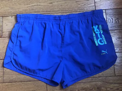 Vintage Retro Puma 80’s 90’s Gym Running Sport Shorts Xl 34w Lined Rave Festival • £19.99