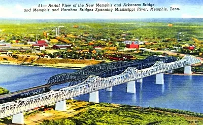 Memphis Tennessee *2x3 Fridge Magnet* Aerial View Birds Eye City Map Vintage Tn • $8.95