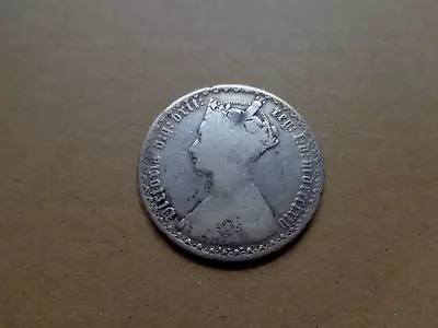 Great Britain Coin ONE FLORIN 1864 Queen Victoria Silver England (ab) • $19.80