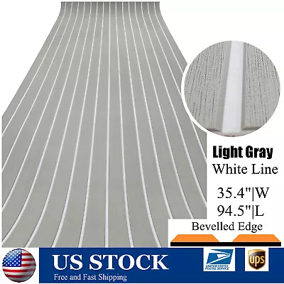 Bevel Edge EVA Foam Boat Decking Sheet Marine Flooring Carpet | Gray In White   • $48.74