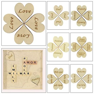 Wooden MDF Shapes Hearts Craft Christmas Wedding Birthday Embellishments Decor • £1.45