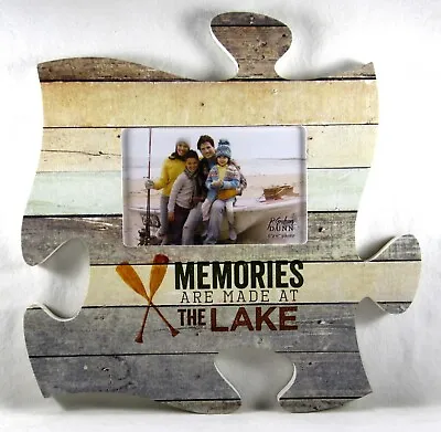 P. GRAHAM DUNN Photo Frame WOOD PUZZLE Memories Are Made @ Lake 12 X12  PUF0268 • $16
