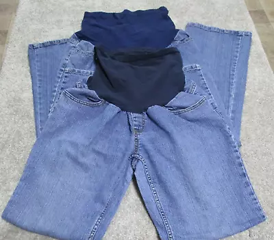 Motherhood Maternity Womens Lot Bundle 2 Pair Straight Jeans Pockets Blue PM • $10