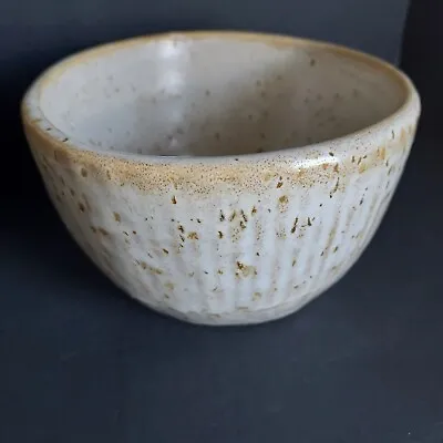 $17 • Buy Vtg. Zanesville Stoneware Pottery Planter Bowl #4404 - White Tan Ribbed  3  High