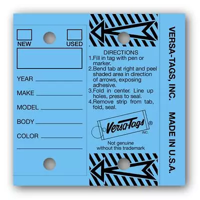 Genuine Versa-Tag Key Tags – Half-Pack - 125 Key Tags & Key Rings Per Box (Blue) • $27.24