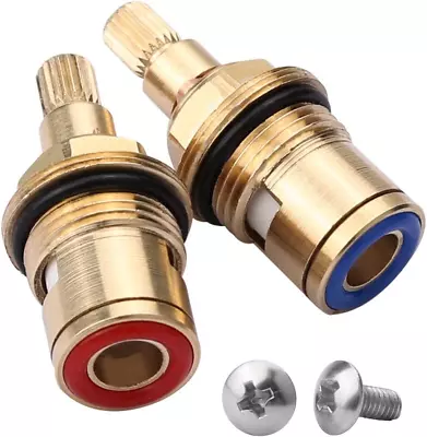 2 Set Ceramic Tap Cartridge 1/4 Turn 20 Spline Tap Valve Replacement For Shower • £10.66