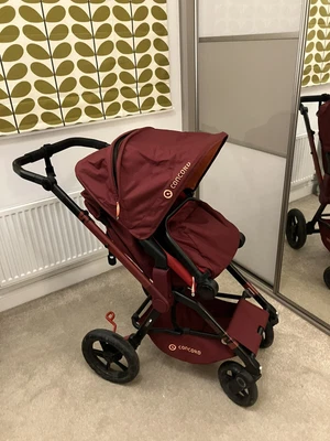 £20 • Buy RED Buggy, Pram, Stroller, Isofix Base Car Seat Travel System Concord Wanderer