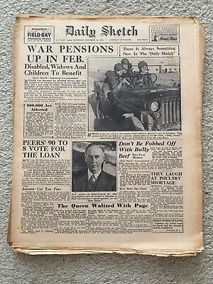 Daily Sketch Newspaper 1945 December 19th Hayling Island Storms ORIGINAL • £12