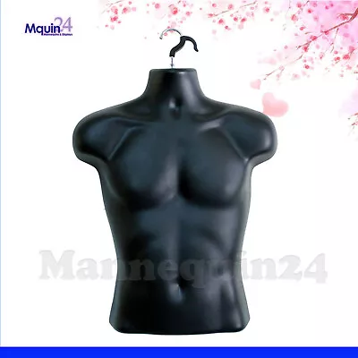 Male Mannequin Form & Hanger Body Dress Torso Display Men T-Shirt - BLACK • $35.39