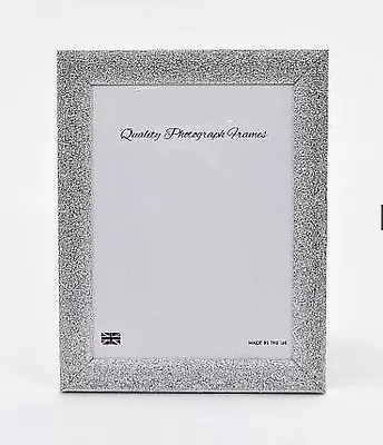 Glittery/Sparkly Finish SILVER Photo/Picture Frame - Various Sizes • £10.49